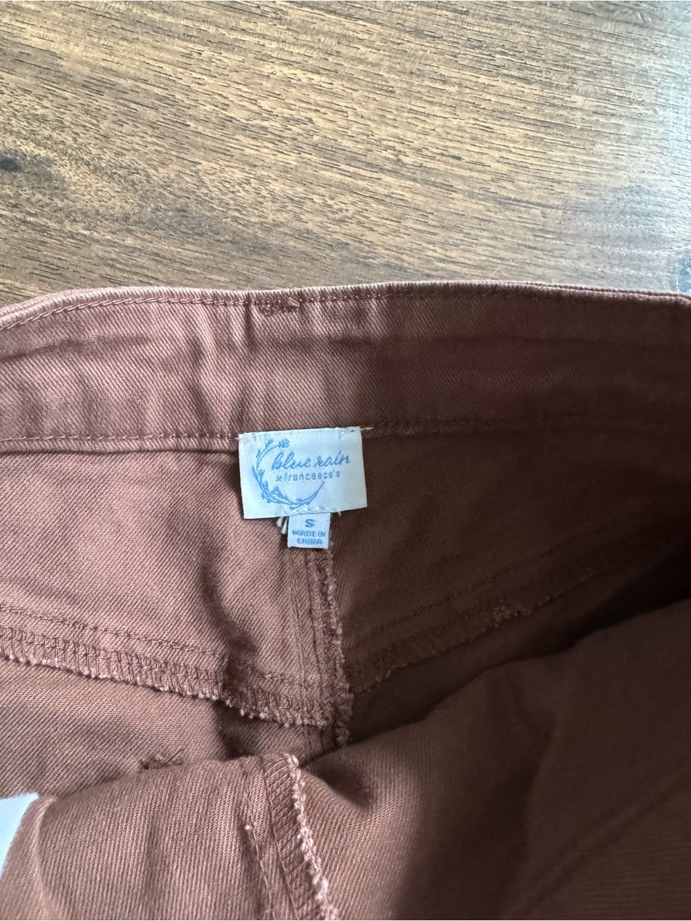 Blue Rain Rust Button-Front Skort - Picture 2 of 5